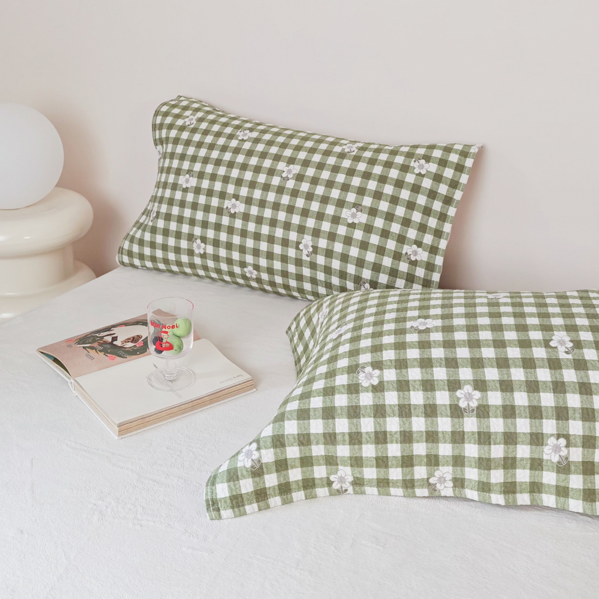 91家纺网 家纺一手货源 找家纺 沐瑟家纺  2026新款安心棉纯棉纱布枕巾 小花格子