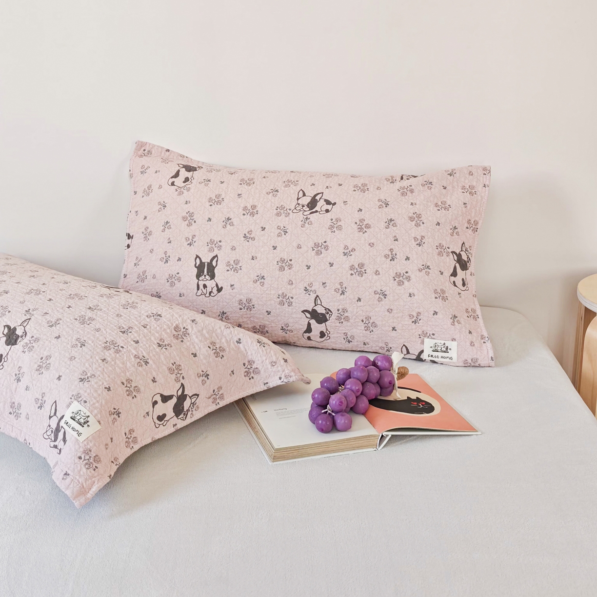 91家纺网 家纺一手货源 找家纺 沐瑟家纺  2026新款安心棉纯棉纱布枕巾 沙皮狗