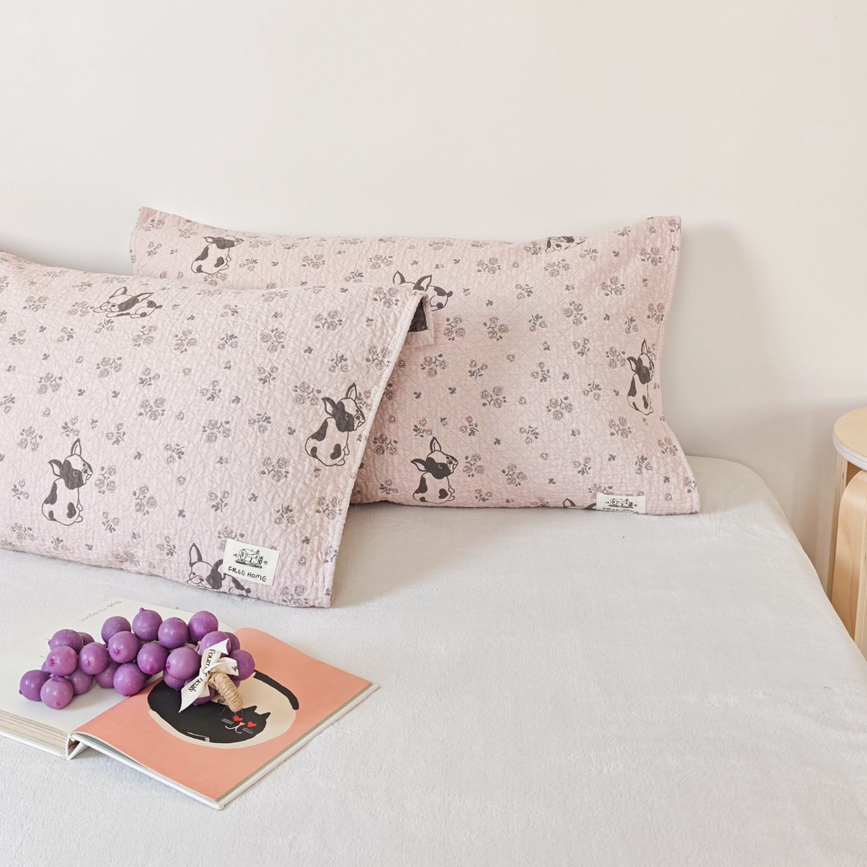 91家纺网 家纺一手货源 找家纺 沐瑟家纺  2026新款安心棉纯棉纱布枕巾 沙皮狗