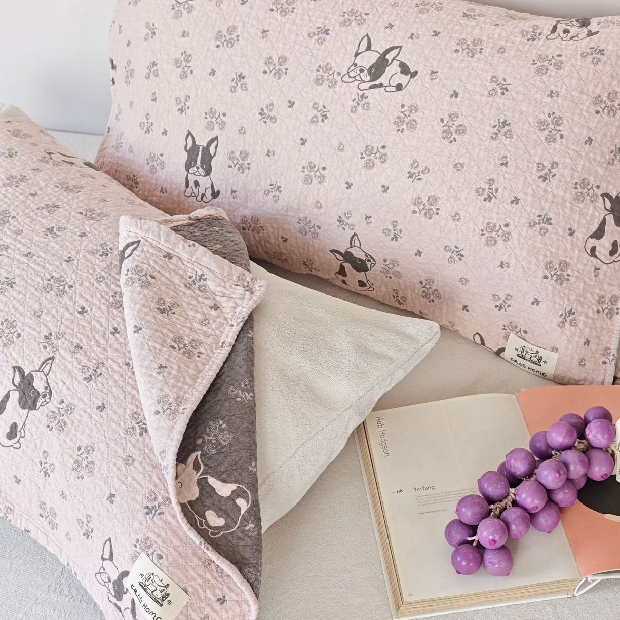 91家纺网 家纺一手货源 找家纺 沐瑟家纺  2026新款安心棉纯棉纱布枕巾 沙皮狗