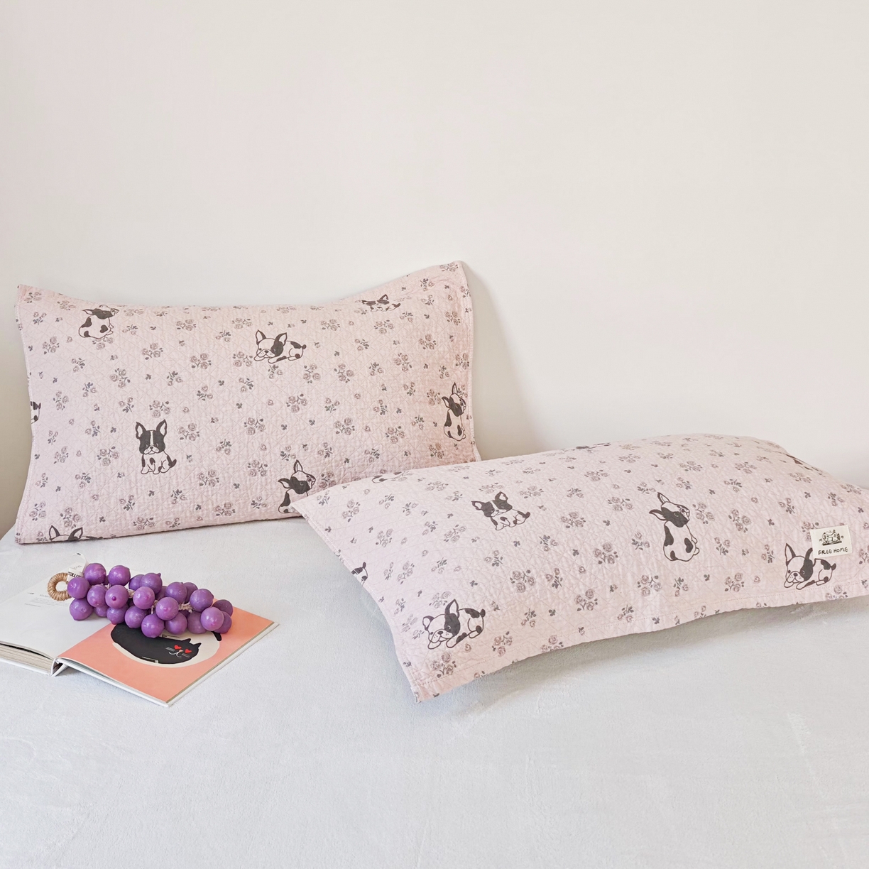 91家纺网 家纺一手货源 找家纺 沐瑟家纺  2026新款安心棉纯棉纱布枕巾 沙皮狗