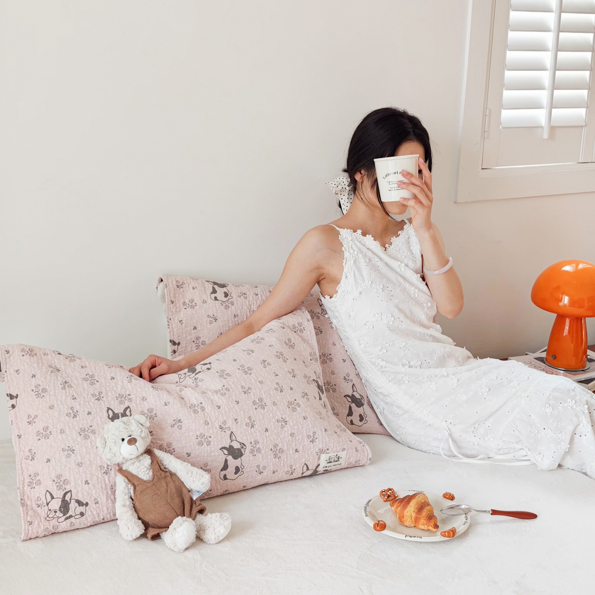 91家纺网 家纺一手货源 找家纺 沐瑟家纺  2026新款安心棉纯棉纱布枕巾 沙皮狗