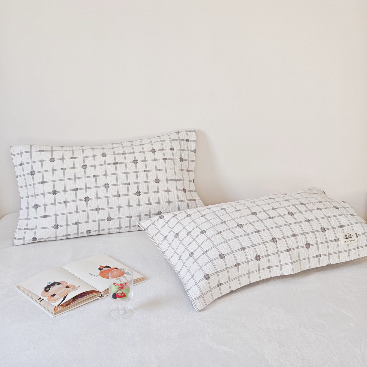 91家纺网 家纺一手货源 找家纺 沐瑟家纺  2026新款安心棉纯棉纱布枕巾 线条格子