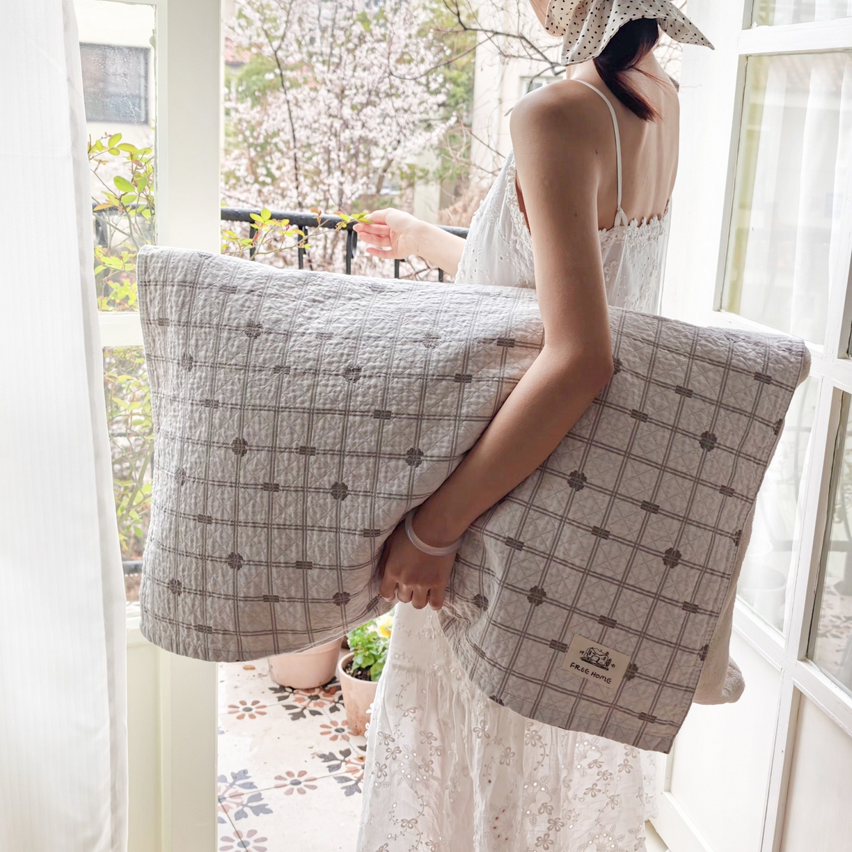 91家纺网 家纺一手货源 找家纺 沐瑟家纺  2026新款安心棉纯棉纱布枕巾 线条格子