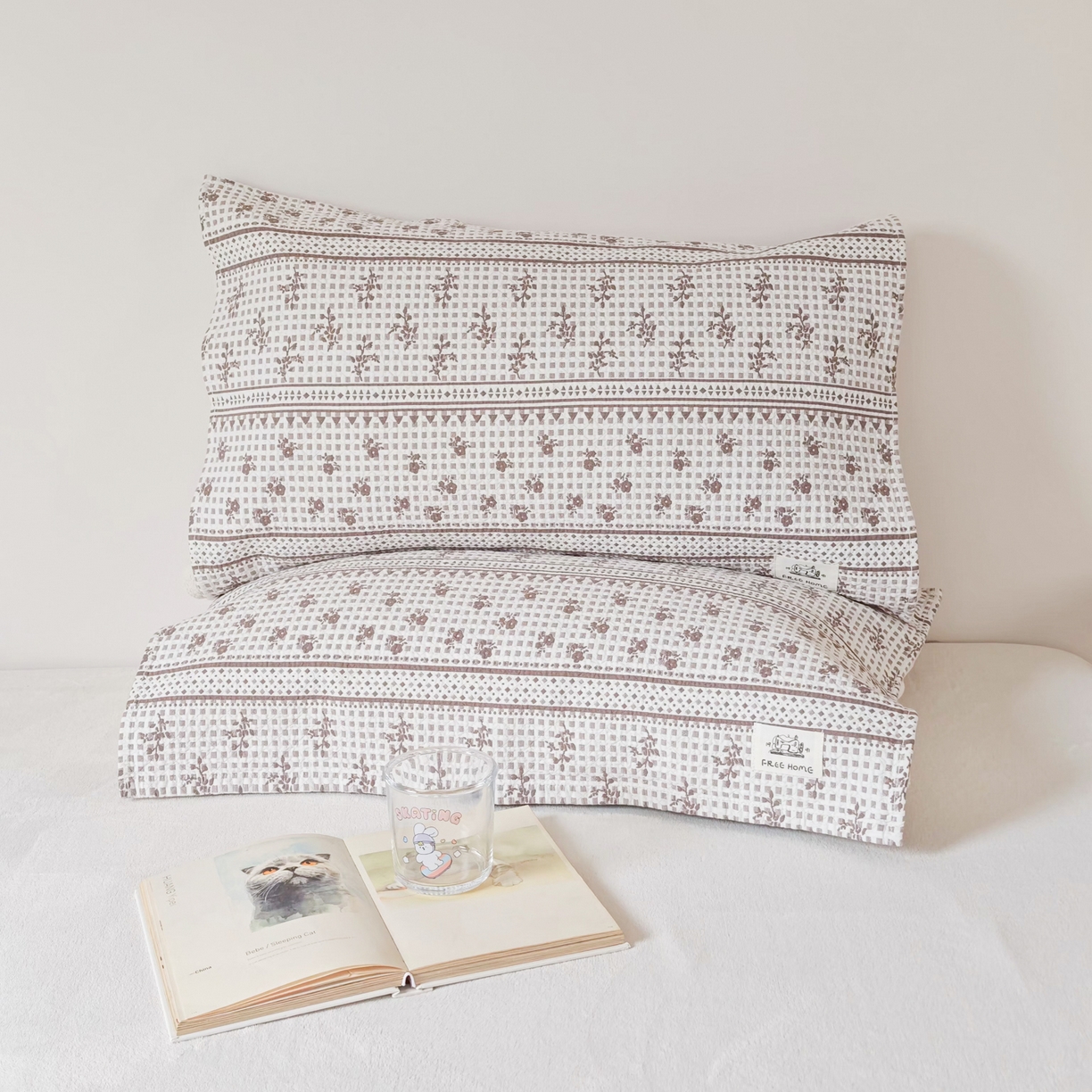 91家纺网 家纺一手货源 找家纺 沐瑟家纺  2026新款安心棉纯棉纱布枕巾 碎花格子