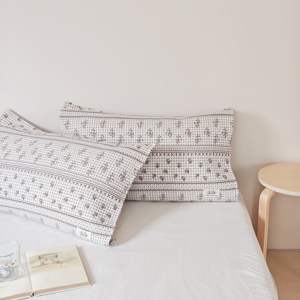 91家纺网 家纺一手货源 找家纺 沐瑟家纺  2026新款安心棉纯棉纱布枕巾 碎花格子