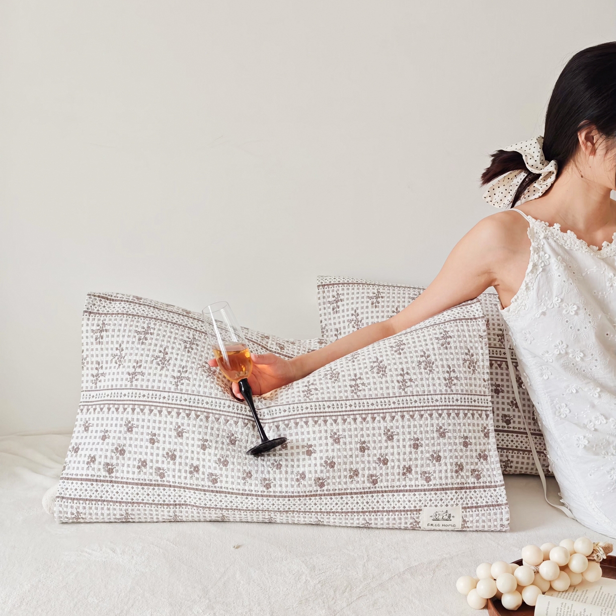 沐瑟家纺  2026新款安心棉纯棉纱布枕巾 碎花格子