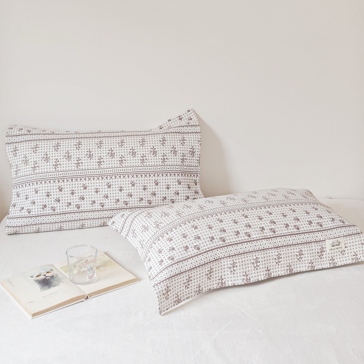 91家纺网 家纺一手货源 找家纺 沐瑟家纺  2026新款安心棉纯棉纱布枕巾 碎花格子