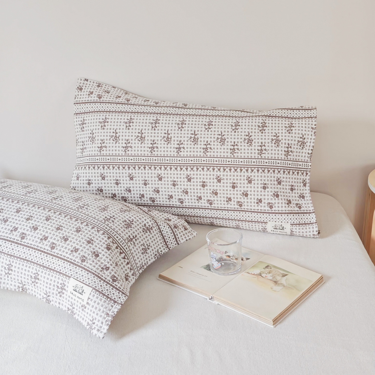 91家纺网 家纺一手货源 找家纺 沐瑟家纺  2026新款安心棉纯棉纱布枕巾 碎花格子