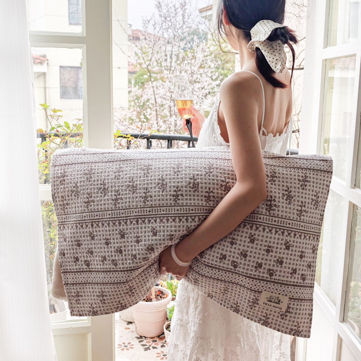 91家纺网 家纺一手货源 找家纺 沐瑟家纺  2026新款安心棉纯棉纱布枕巾 碎花格子