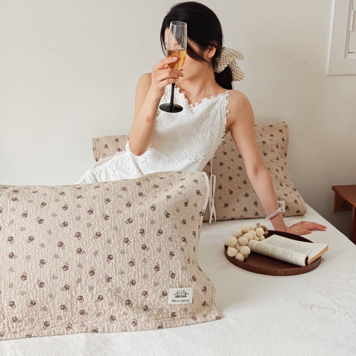 91家纺网 家纺一手货源 找家纺 沐瑟家纺  2026新款安心棉纯棉纱布枕巾 梦曦语