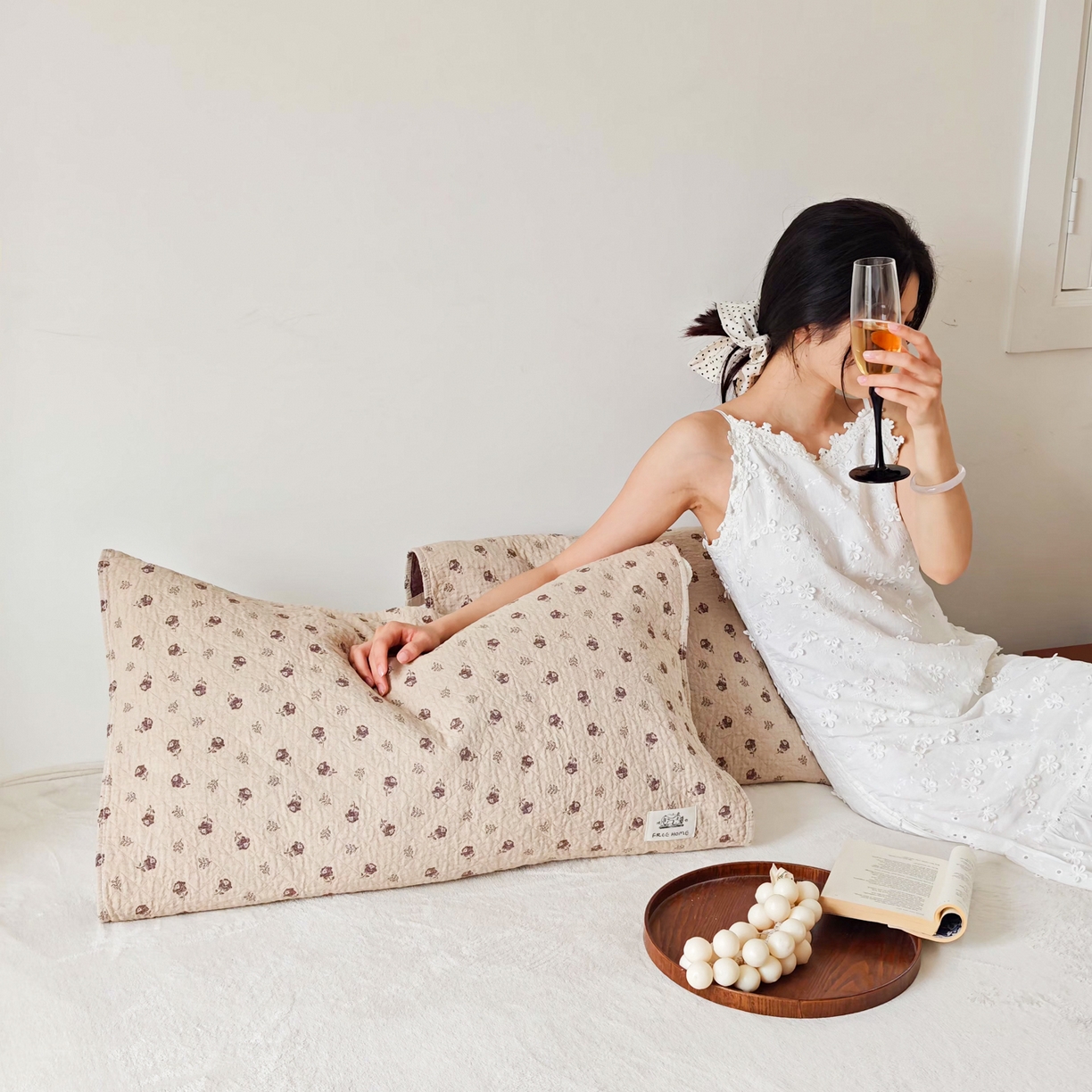 91家纺网 家纺一手货源 找家纺 沐瑟家纺  2026新款安心棉纯棉纱布枕巾 梦曦语