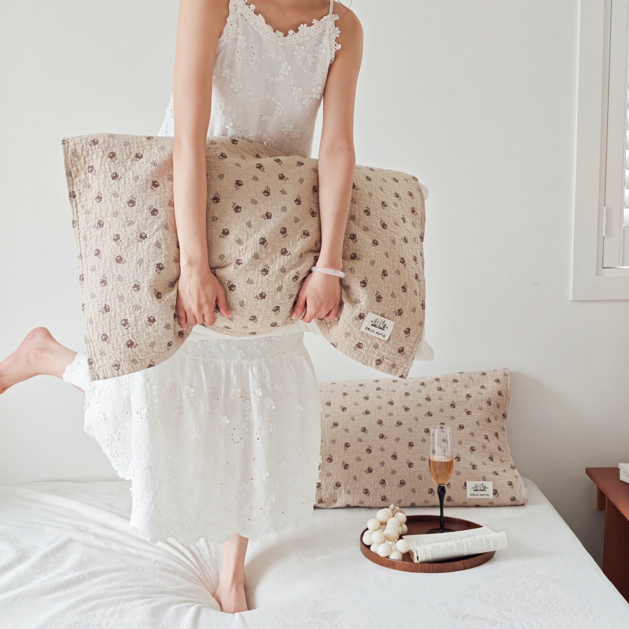 91家纺网 家纺一手货源 找家纺 沐瑟家纺  2026新款安心棉纯棉纱布枕巾 梦曦语