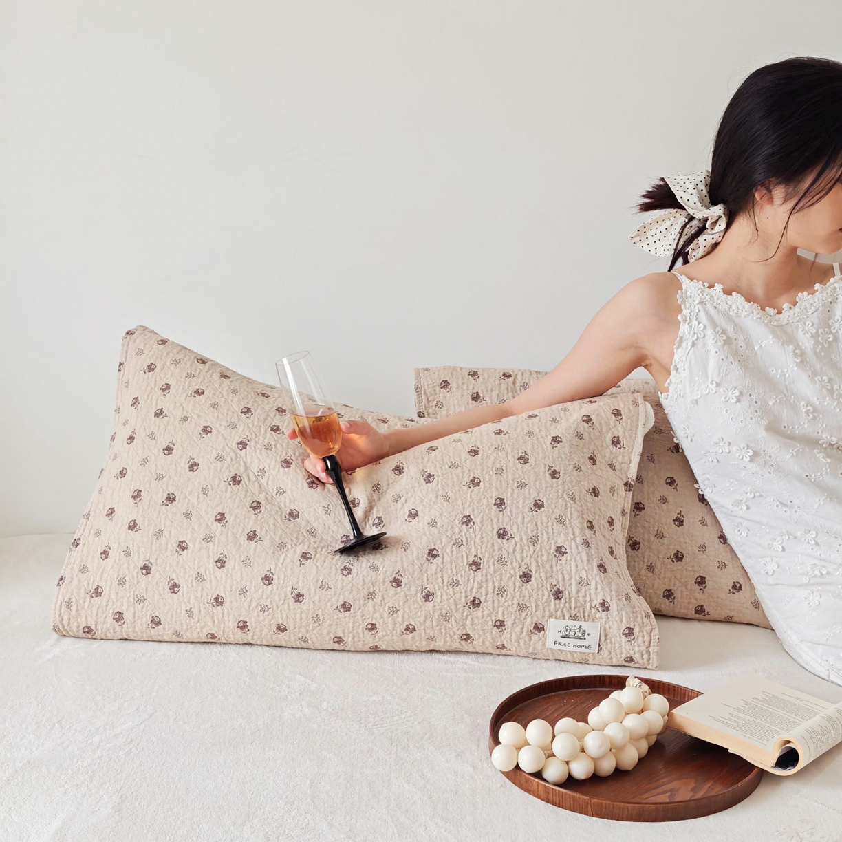 沐瑟家纺  2026新款安心棉纯棉纱布枕巾 梦曦语