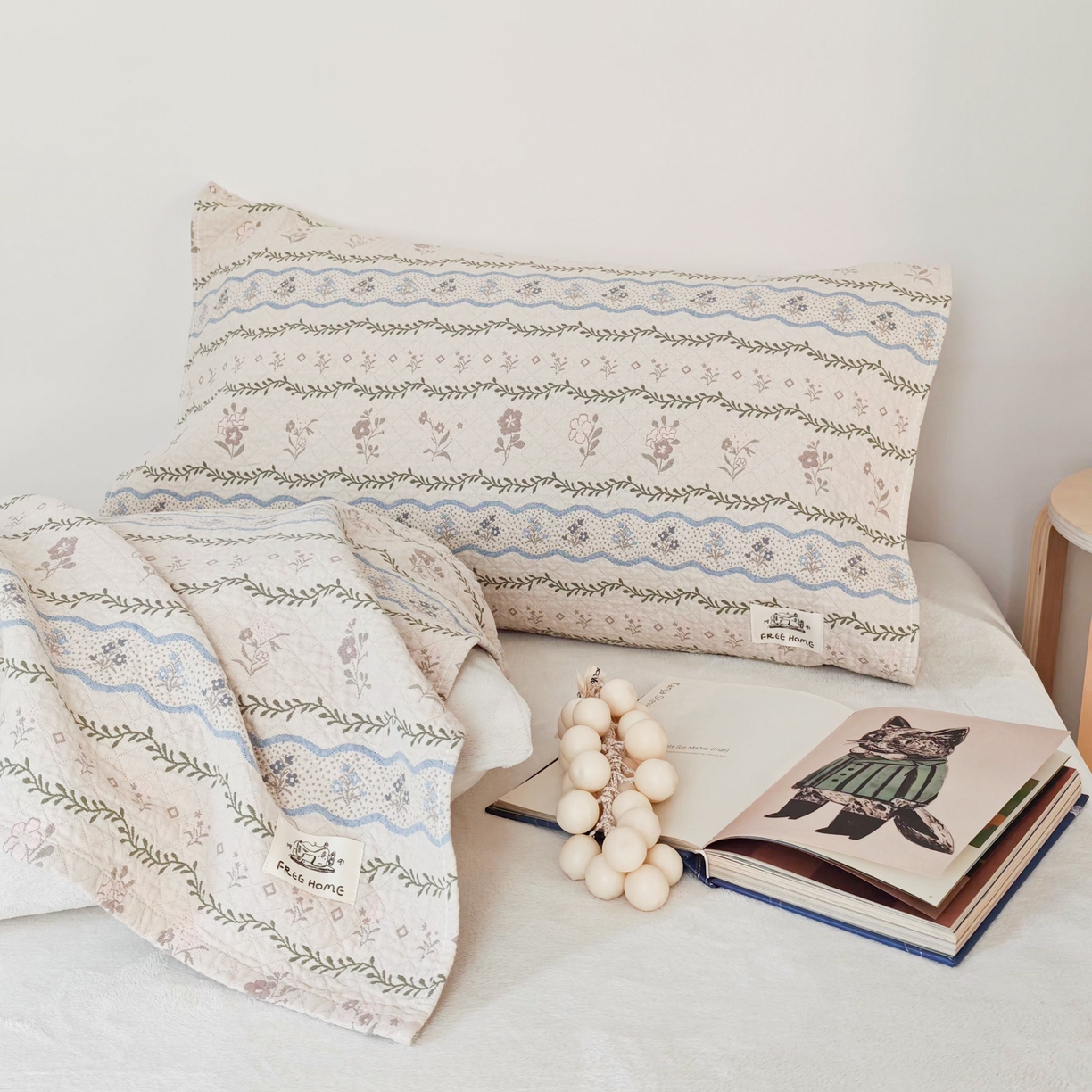 91家纺网 家纺一手货源 找家纺 沐瑟家纺  2026新款安心棉纯棉纱布枕巾 彩色碎花