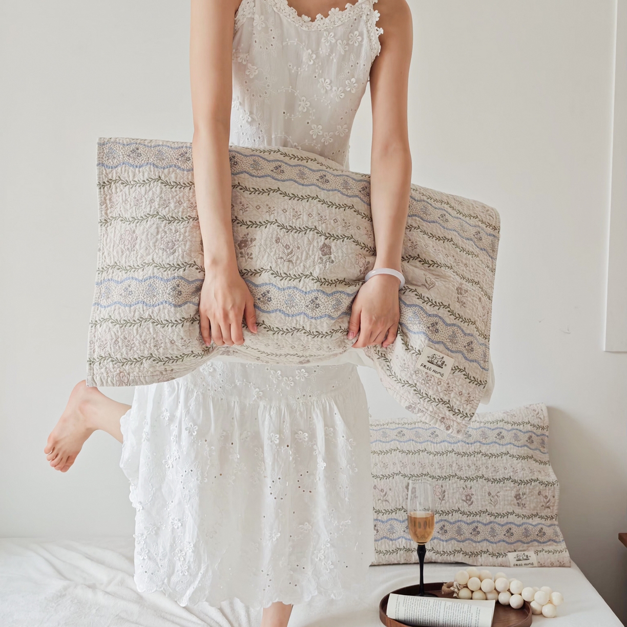 91家纺网 家纺一手货源 找家纺 沐瑟家纺  2026新款安心棉纯棉纱布枕巾 彩色碎花