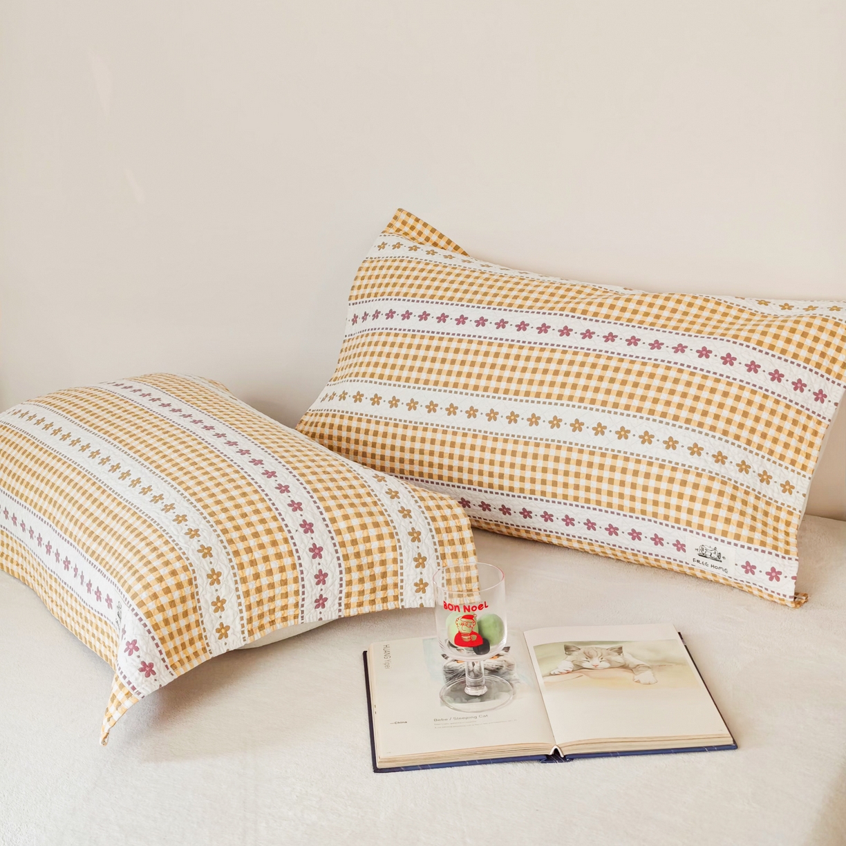 91家纺网 家纺一手货源 找家纺 沐瑟家纺  2026新款安心棉纯棉纱布枕巾 方格花