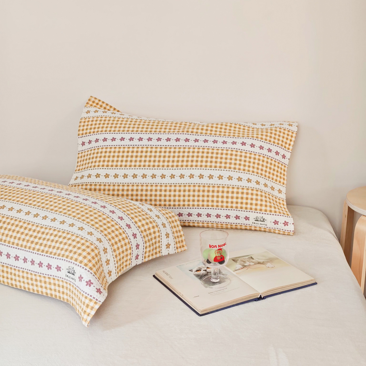 91家纺网 家纺一手货源 找家纺 沐瑟家纺  2026新款安心棉纯棉纱布枕巾 方格花