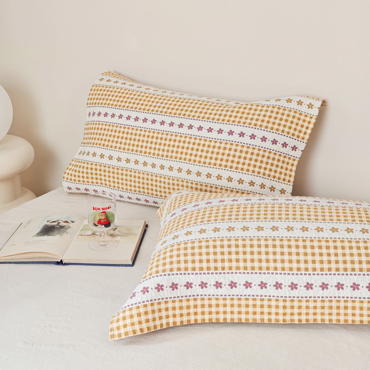 91家纺网 家纺一手货源 找家纺 沐瑟家纺  2026新款安心棉纯棉纱布枕巾 方格花