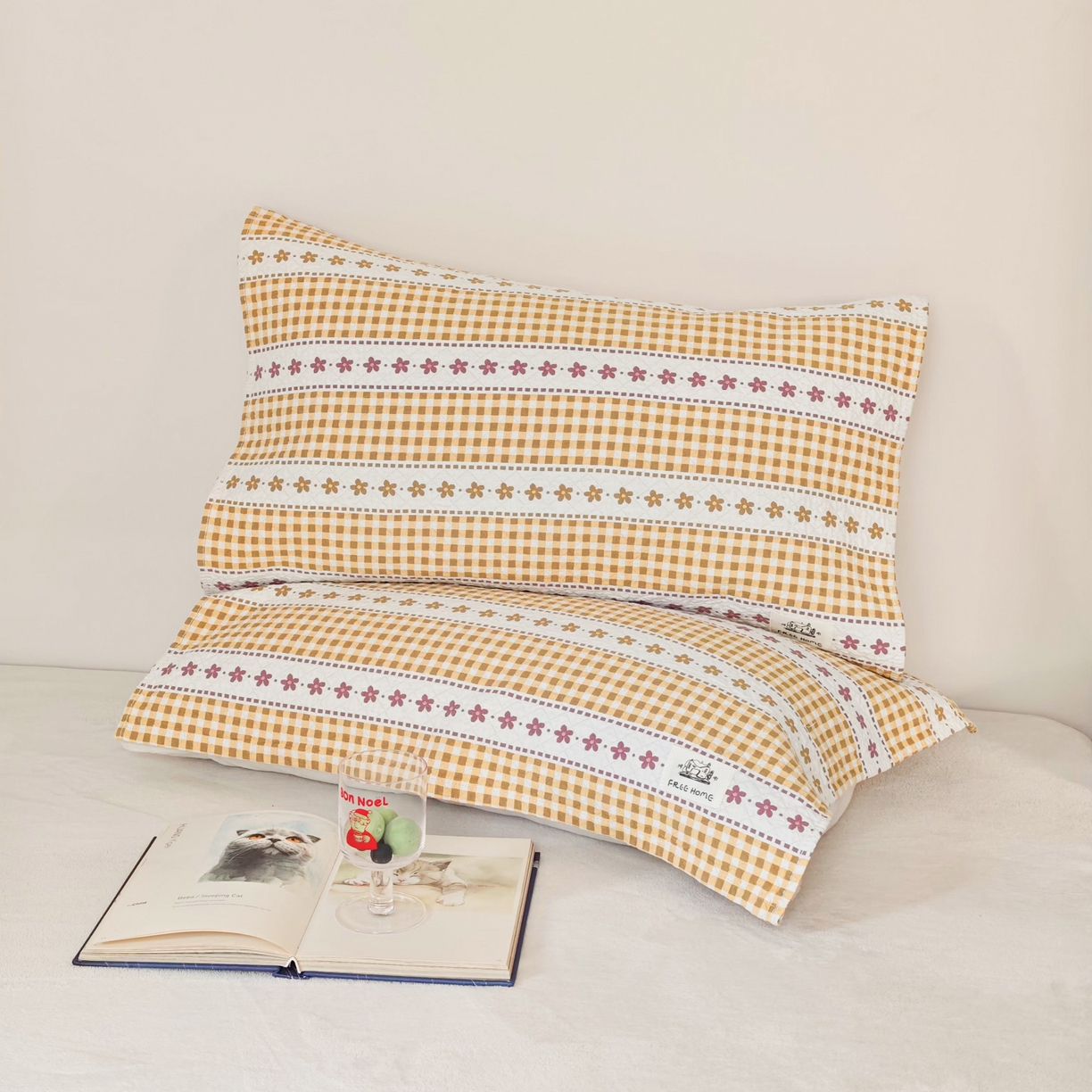 91家纺网 家纺一手货源 找家纺 沐瑟家纺  2026新款安心棉纯棉纱布枕巾 方格花