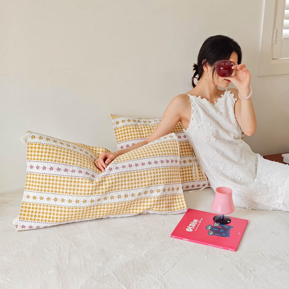 91家纺网 家纺一手货源 找家纺 沐瑟家纺  2026新款安心棉纯棉纱布枕巾 方格花