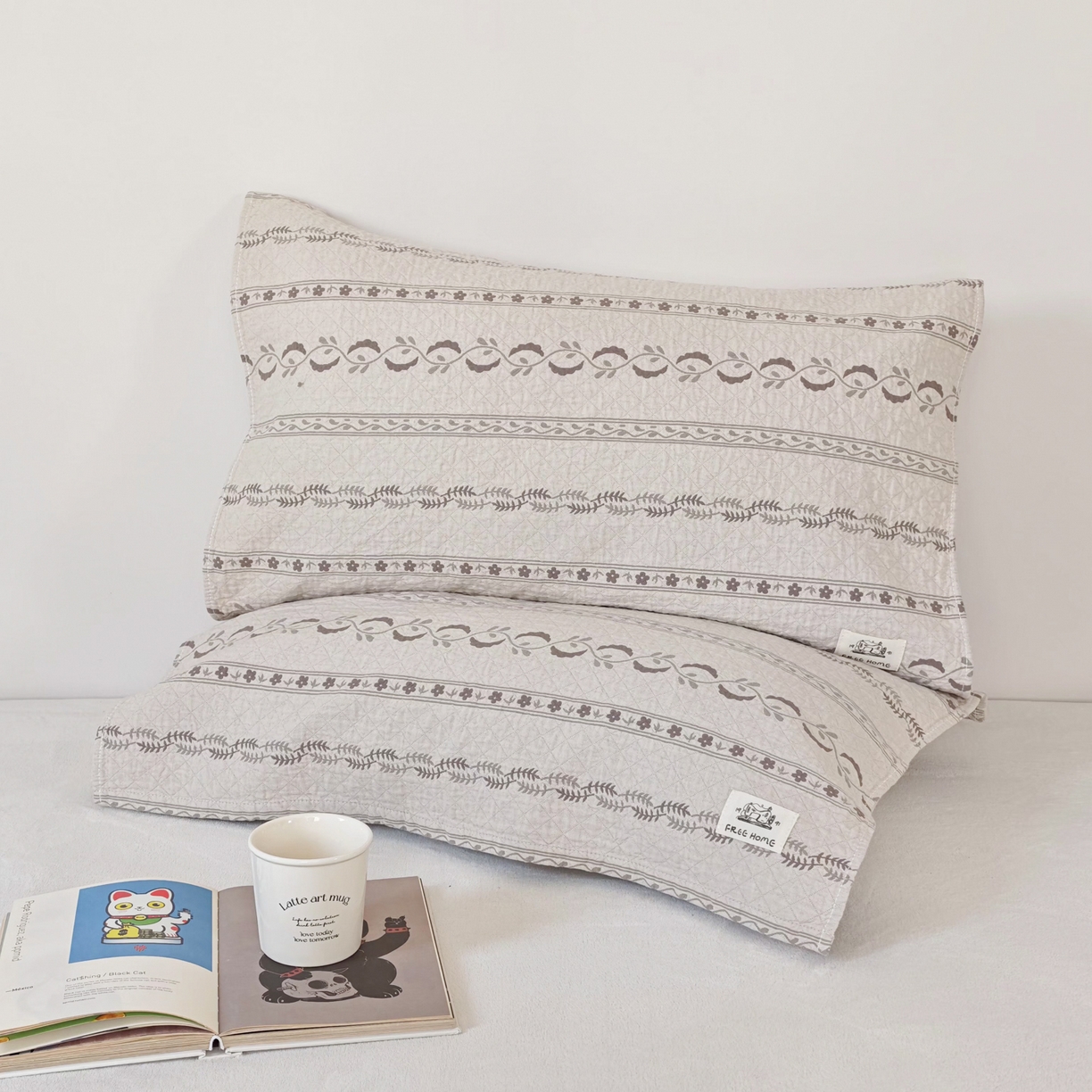 91家纺网 家纺一手货源 找家纺 沐瑟家纺  2026新款安心棉纯棉纱布枕巾 花涧语