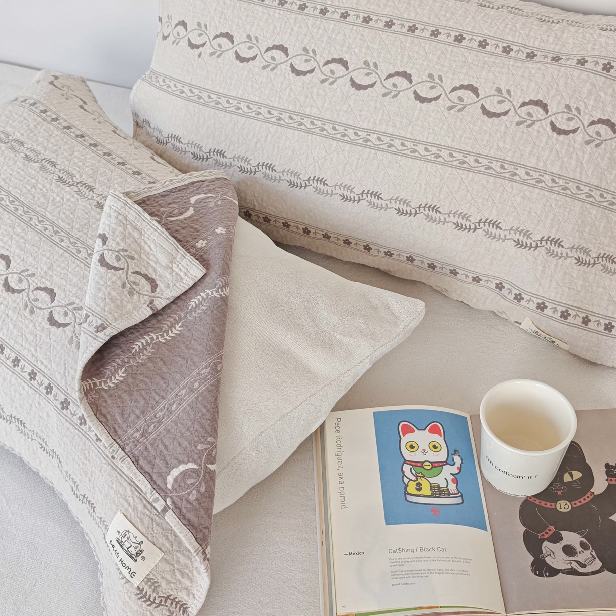 91家纺网 家纺一手货源 找家纺 沐瑟家纺  2026新款安心棉纯棉纱布枕巾 花涧语