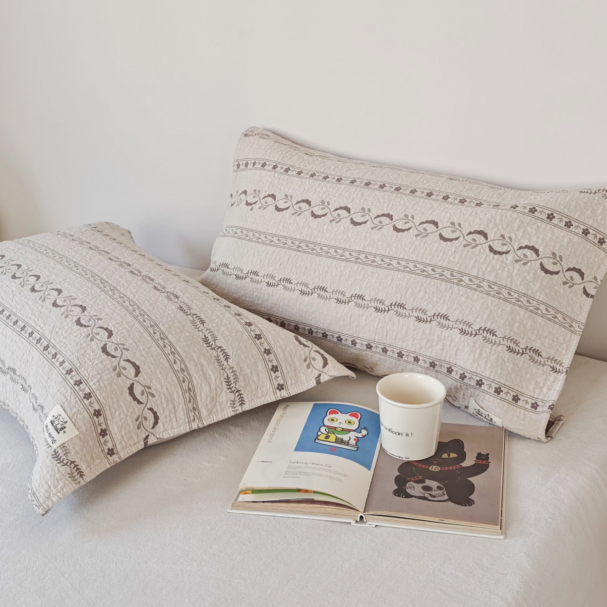 91家纺网 家纺一手货源 找家纺 沐瑟家纺  2026新款安心棉纯棉纱布枕巾 花涧语