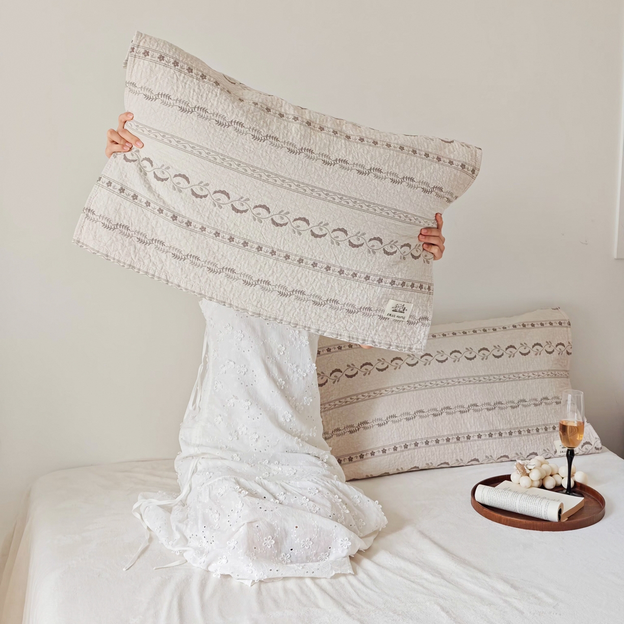 91家纺网 家纺一手货源 找家纺 沐瑟家纺  2026新款安心棉纯棉纱布枕巾 花涧语