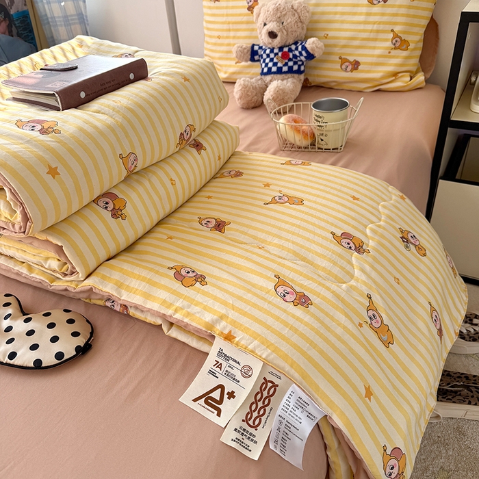 91家纺网 家纺一手货源 找家纺 （总）原素 2026夏季A类水洗棉双层纱夏凉被四件套