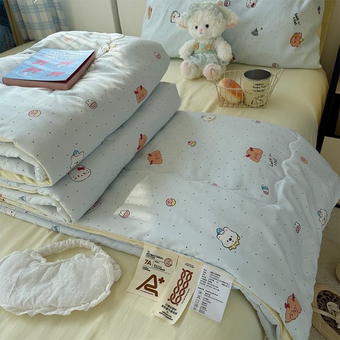 91家纺网 家纺一手货源 找家纺 （总）原素 2026夏季A类水洗棉双层纱夏凉被四件套