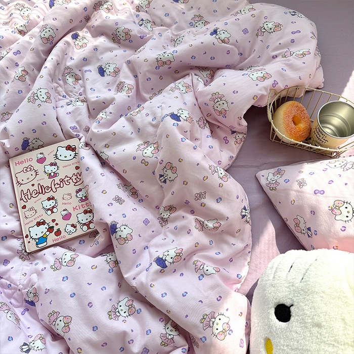 91家纺网 家纺一手货源 找家纺 原素 2026夏季A类水洗棉双层纱夏凉被四件套 吧啦咪咪