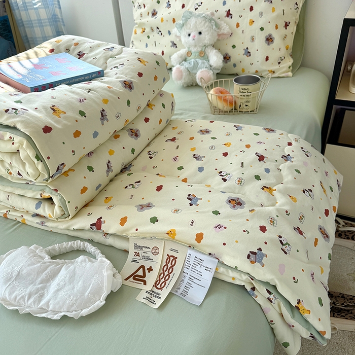 原素 2026夏季A类水洗棉双层纱夏凉被四件套 马奇朵