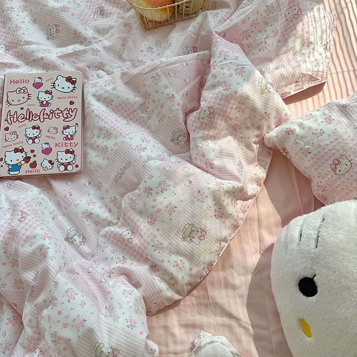 91家纺网 家纺一手货源 找家纺 原素 2026夏季A类水洗棉双层纱夏凉被四件套 咪mi奶昔