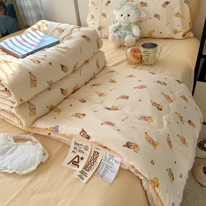 原素 2026夏季A类水洗棉双层纱夏凉被四件套 米乐星星人