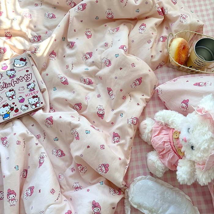 91家纺网 家纺一手货源 找家纺 原素 2026夏季A类水洗棉双层纱夏凉被四件套 泡芙卷卷