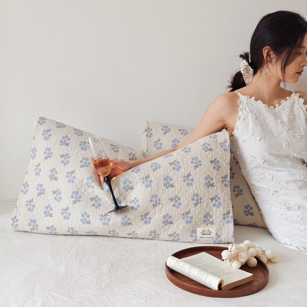 91家纺网 家纺一手货源 找家纺 沐瑟家纺  2026新款安心棉纯棉纱布枕巾 小花心