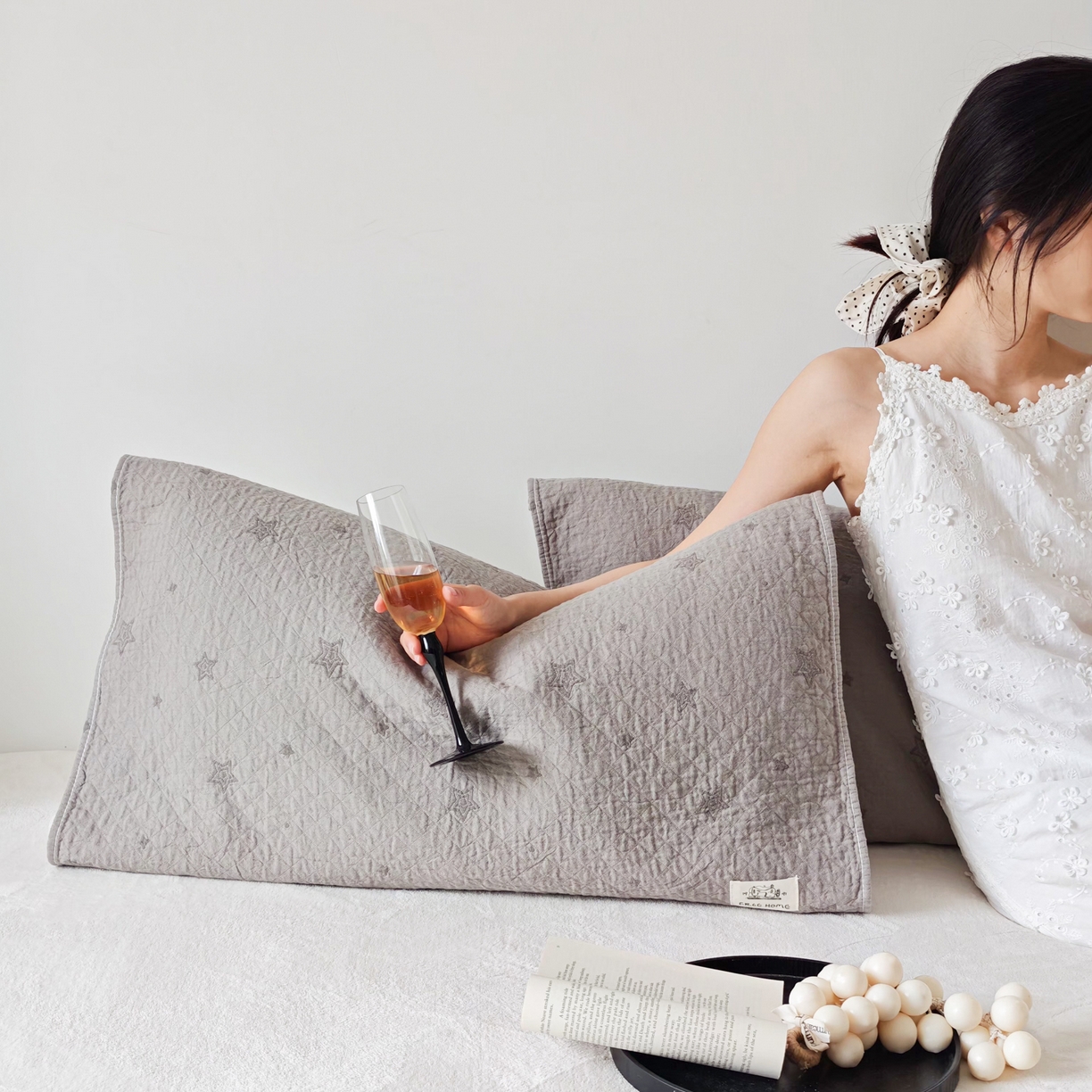 91家纺网 家纺一手货源 找家纺 沐瑟家纺  2026新款安心棉纯棉纱布枕巾 星点