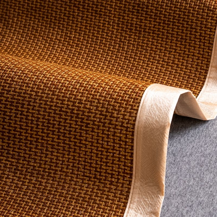 91家纺网 家纺一手货源 找家纺 瑞禾家纺 2026新款艾草刺绣双面古藤席艾草刺绣藤席双面席反面冰丝席（新拍图） 步步高