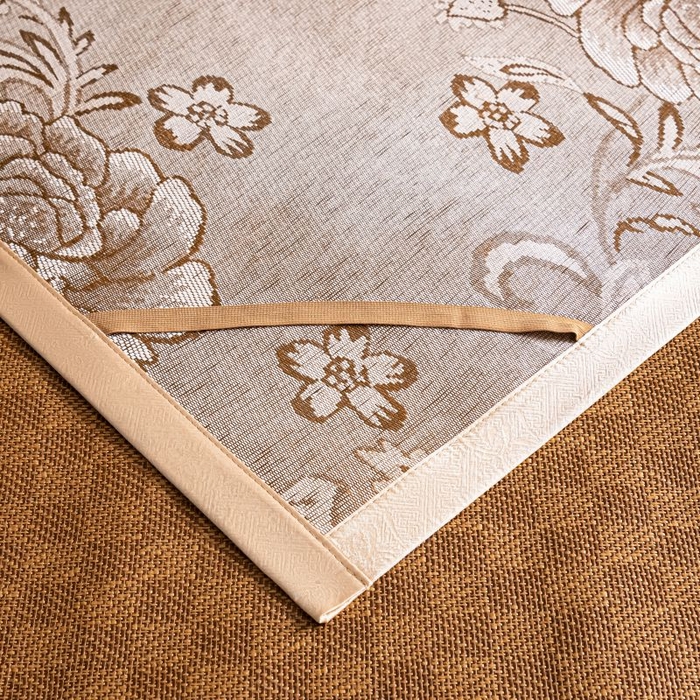 91家纺网 家纺一手货源 找家纺 瑞禾家纺 2026新款艾草刺绣双面古藤席艾草刺绣藤席双面席反面冰丝席（新拍图） 经典格