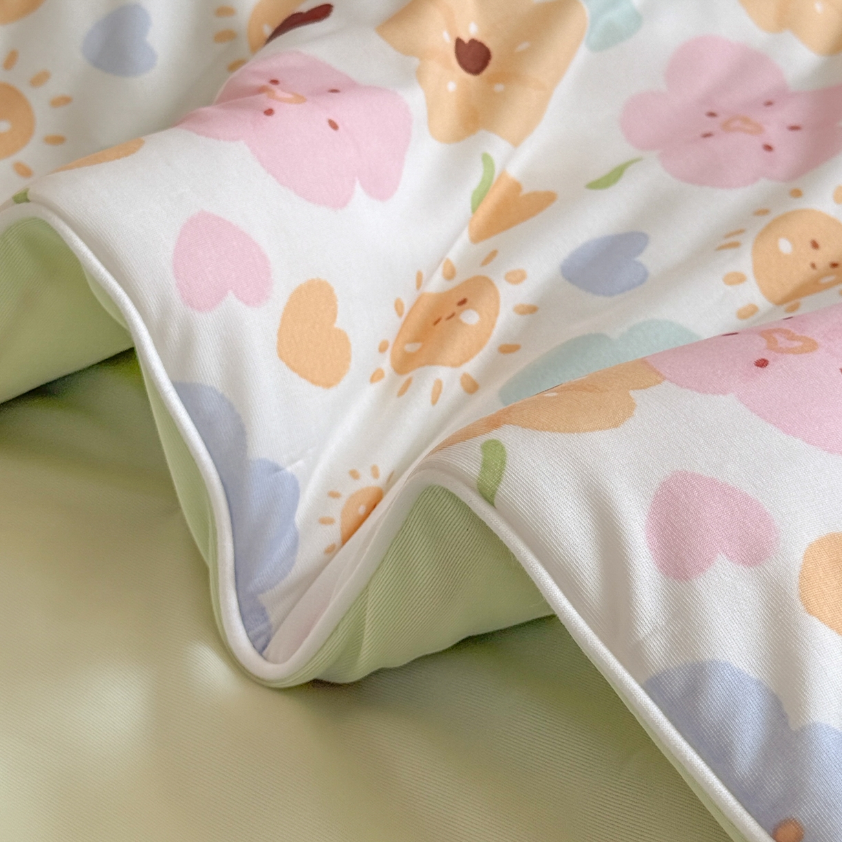 91家纺网 家纺一手货源 找家纺 瑞禾家纺 2026新款印花凉感丝夏被夏凉被 芯语-粉