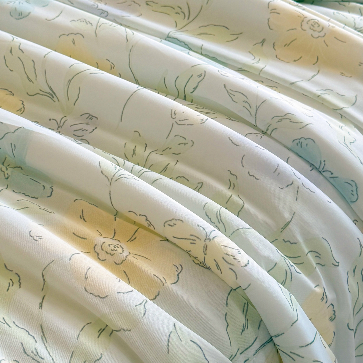 91家纺网 家纺一手货源 找家纺 瑞禾家纺 2026新款印花凉感丝夏被夏凉被 花西子-绿