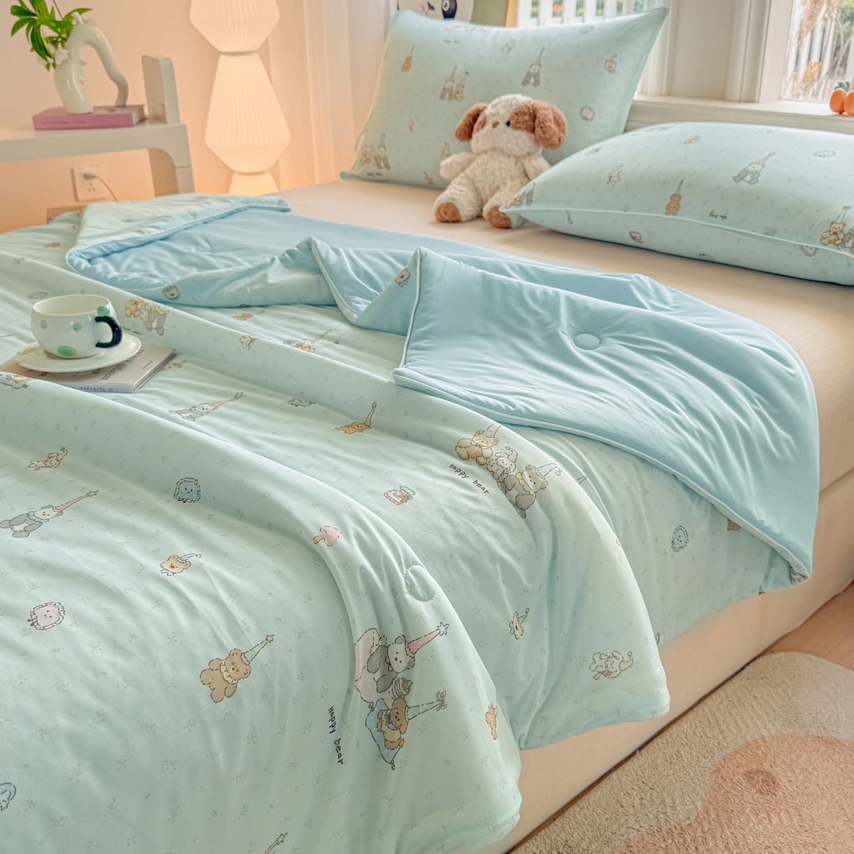 91家纺网 家纺一手货源 找家纺 瑞禾家纺 2026新款印花凉感丝夏被夏凉被 库里南-兰