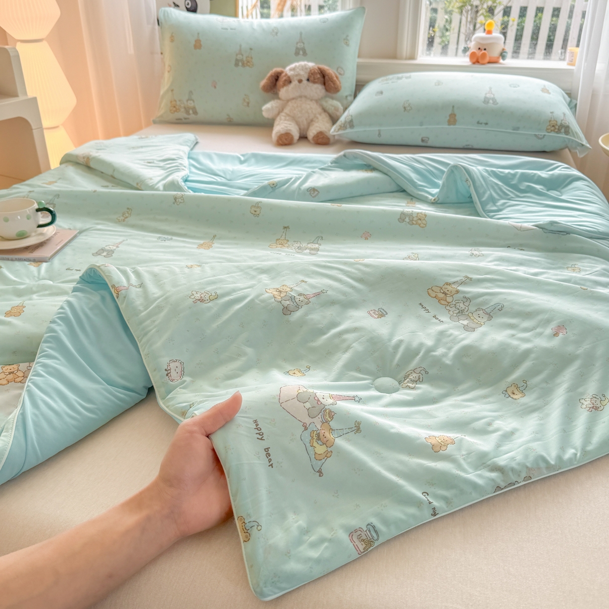 91家纺网 家纺一手货源 找家纺 瑞禾家纺 2026新款印花凉感丝夏被夏凉被 库里南-兰