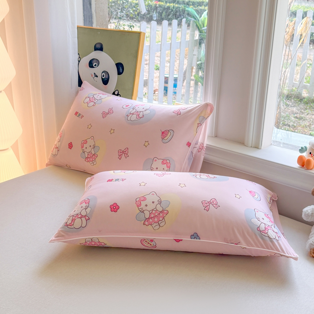 91家纺网 家纺一手货源 找家纺 瑞禾家纺 2026新款印花凉感丝夏被夏凉被 咪咪乐园-粉