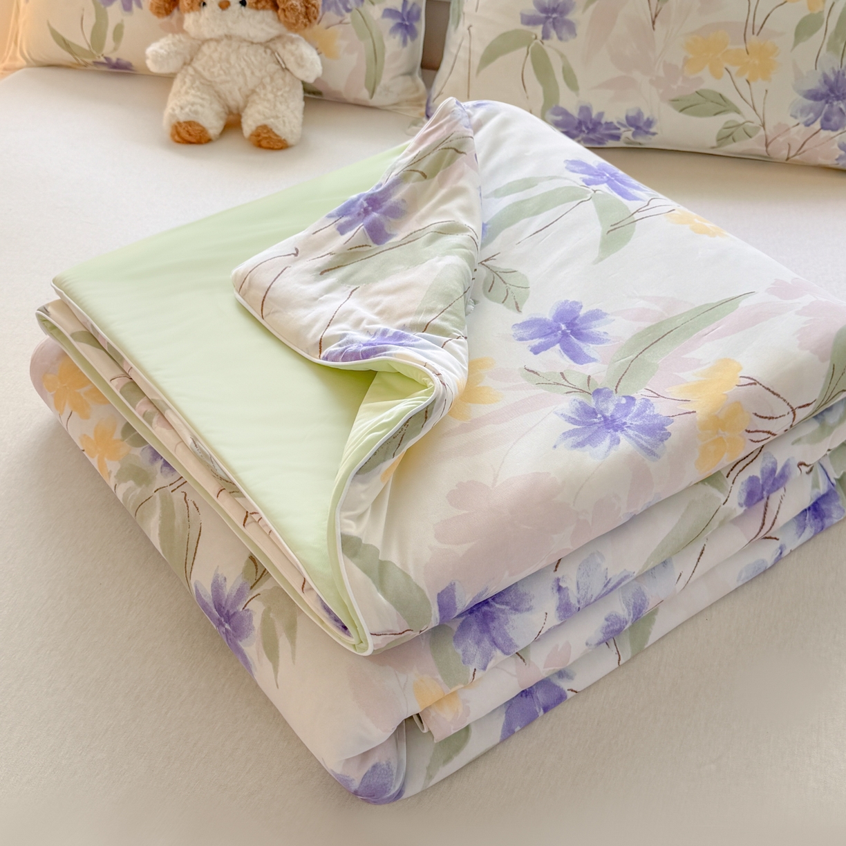 瑞禾家纺 2026新款印花凉感丝夏被夏凉被 薇意-兰