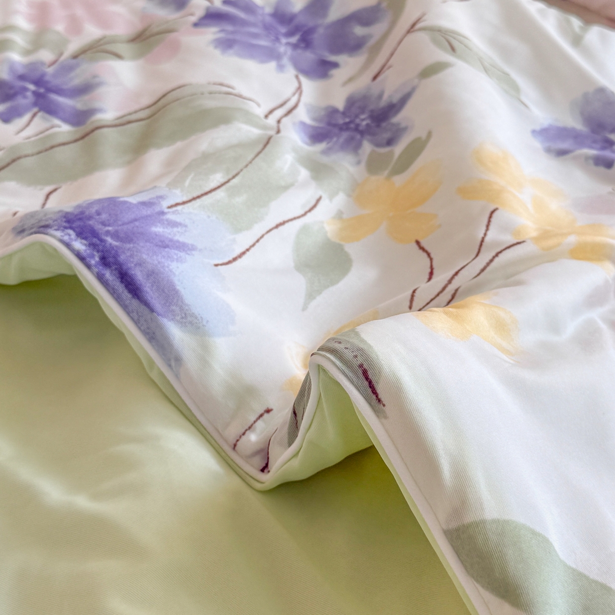 91家纺网 家纺一手货源 找家纺 瑞禾家纺 2026新款印花凉感丝夏被夏凉被 薇意-兰