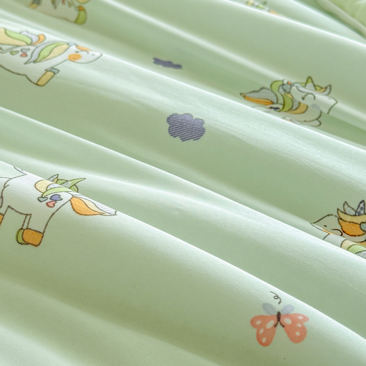 91家纺网 家纺一手货源 找家纺 瑞禾家纺 2026新款印花凉感丝夏被夏凉被 小马宝莉-绿