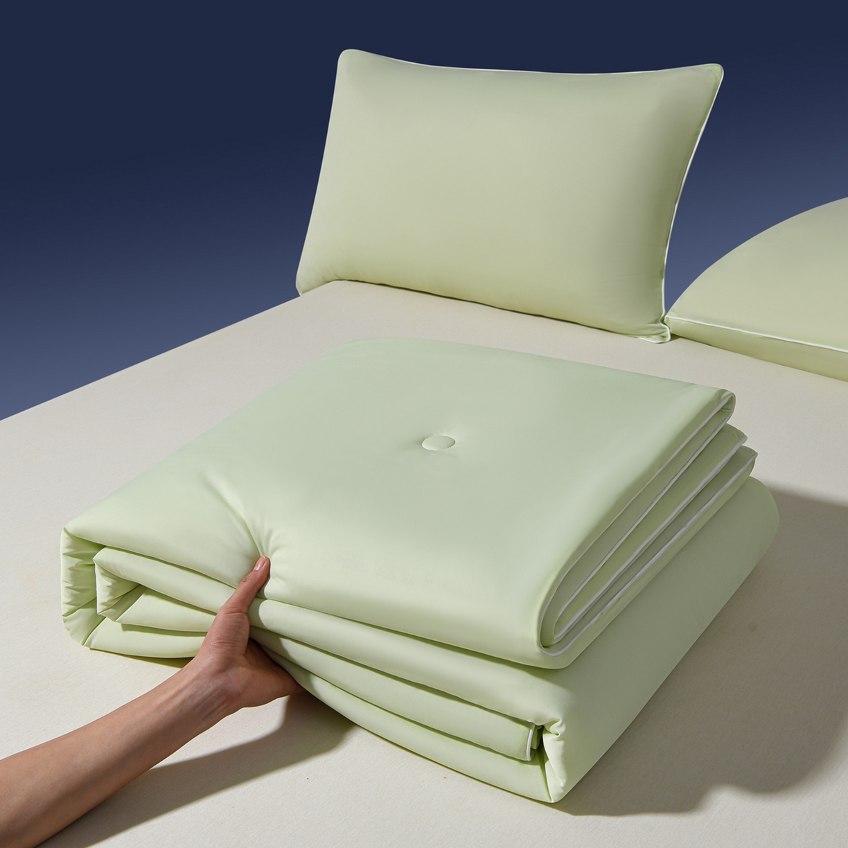 91家纺网 家纺一手货源 找家纺 （总）瑞禾家纺 2026新款纯色凉感冰丝夏被夏凉被夏季深睡眠可水洗四周踩棉 不跑棉