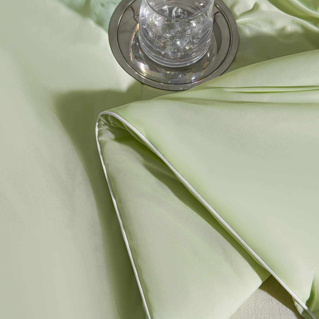 91家纺网 家纺一手货源 找家纺 瑞禾家纺 2026新款纯色凉感冰丝夏被夏凉被夏季深睡眠可水洗四周踩棉 不跑棉 薄荷绿